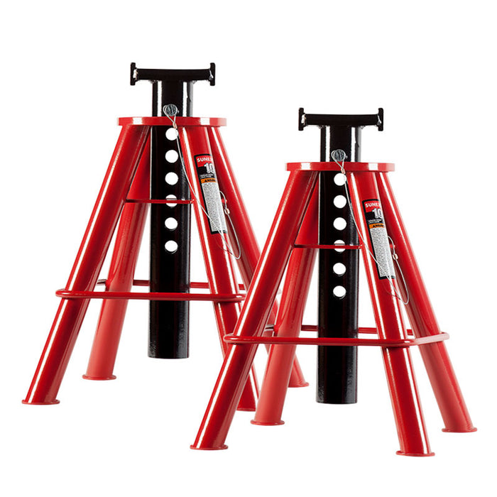 SUNEX1310 - 10 TON MEDIUM HEIGHT PIN TYPE JACK STANDS (PAIR)